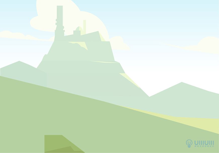 AI教程!教你用几何形状绘制扁平风野外场景插画