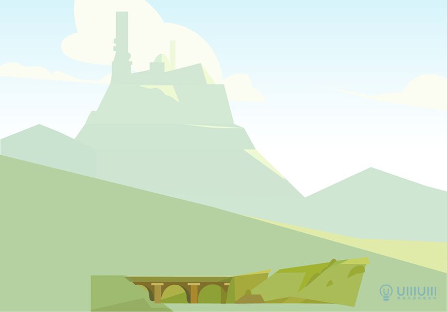 AI教程!教你用几何形状绘制扁平风野外场景插画