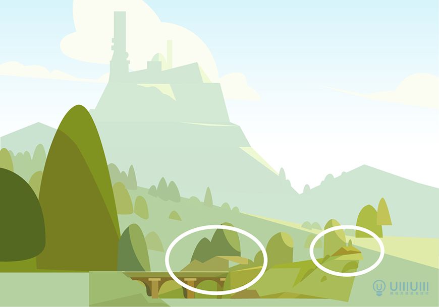 AI教程!教你用几何形状绘制扁平风野外场景插画