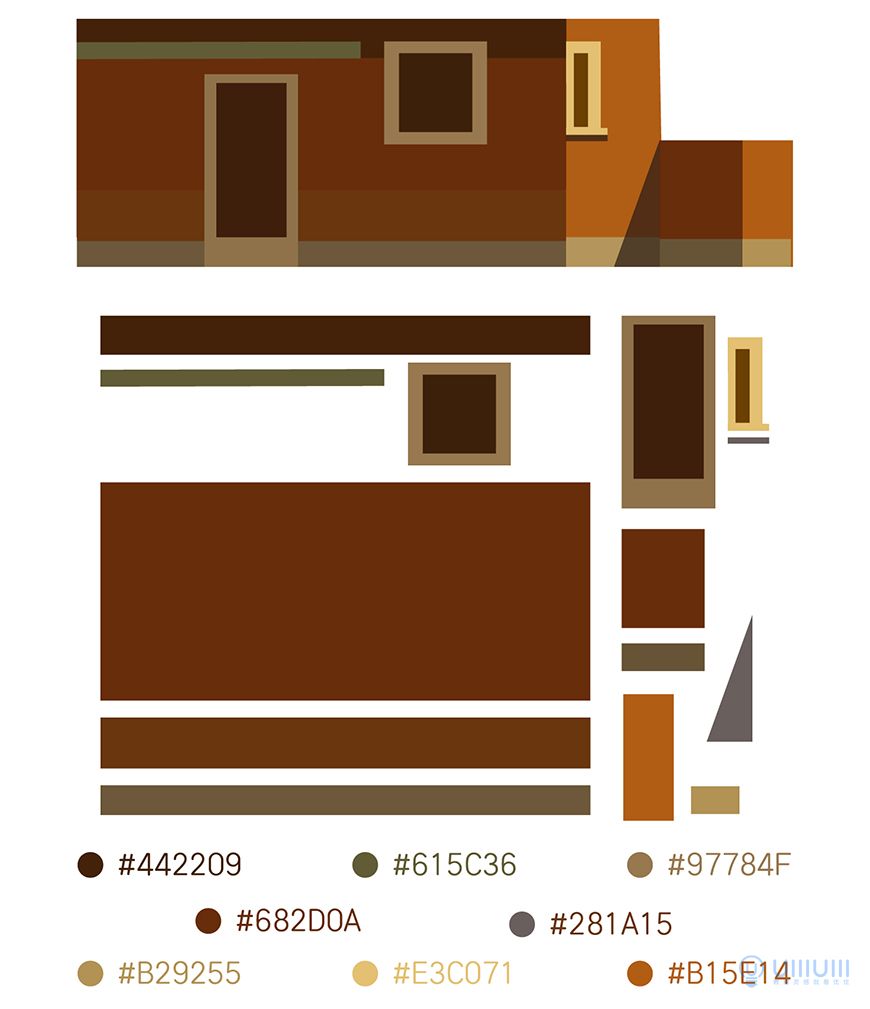 AI教程!教你用几何形状绘制扁平风野外场景插画
