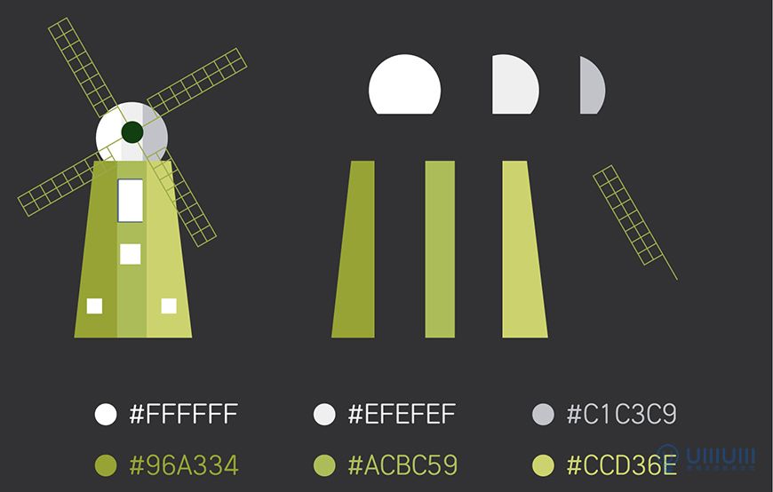 AI教程！教你用几何形状绘制扁平风野外场景插画