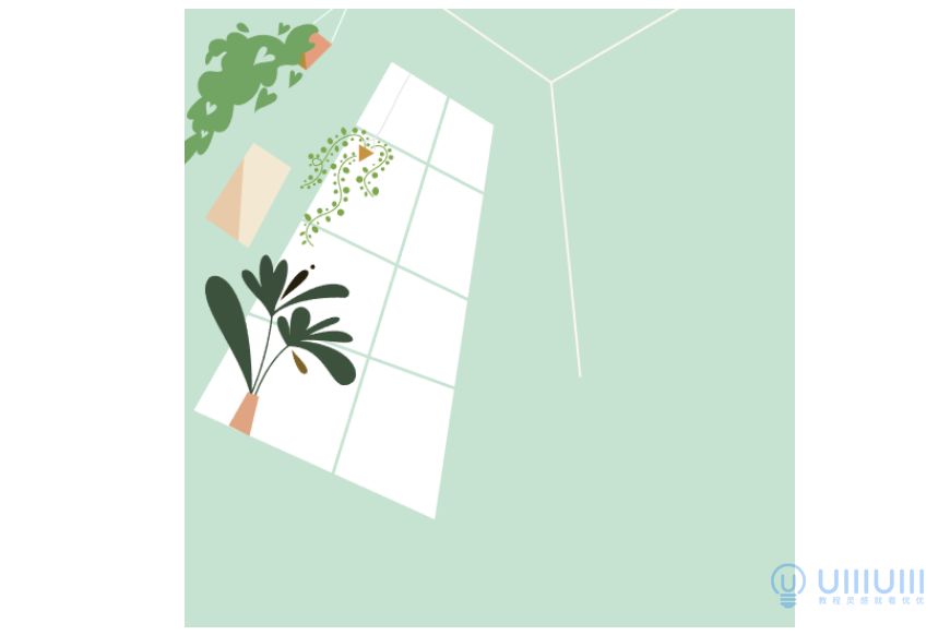 AI教程！扁平风格瑜伽少女场景插画