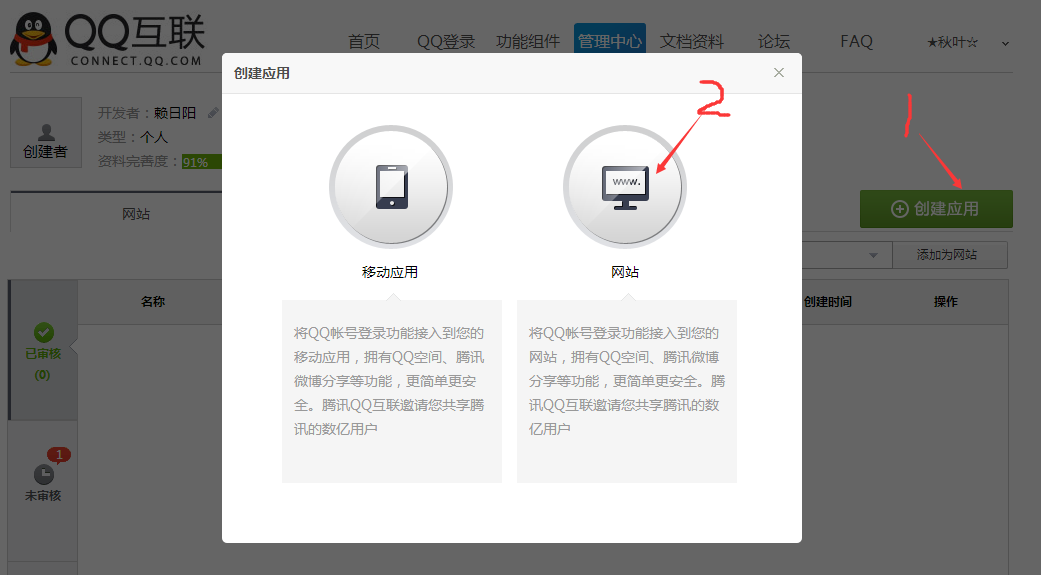 选择网站应用