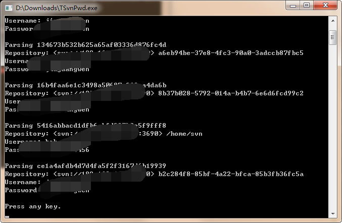 svn忘记密码及查看当前svn账号和密码